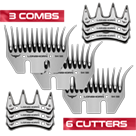 3 Combs and 6 Cutters