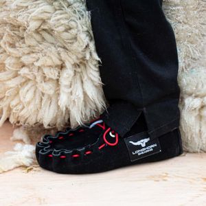 Longhorn Shearing Suede Leather Moccasins 